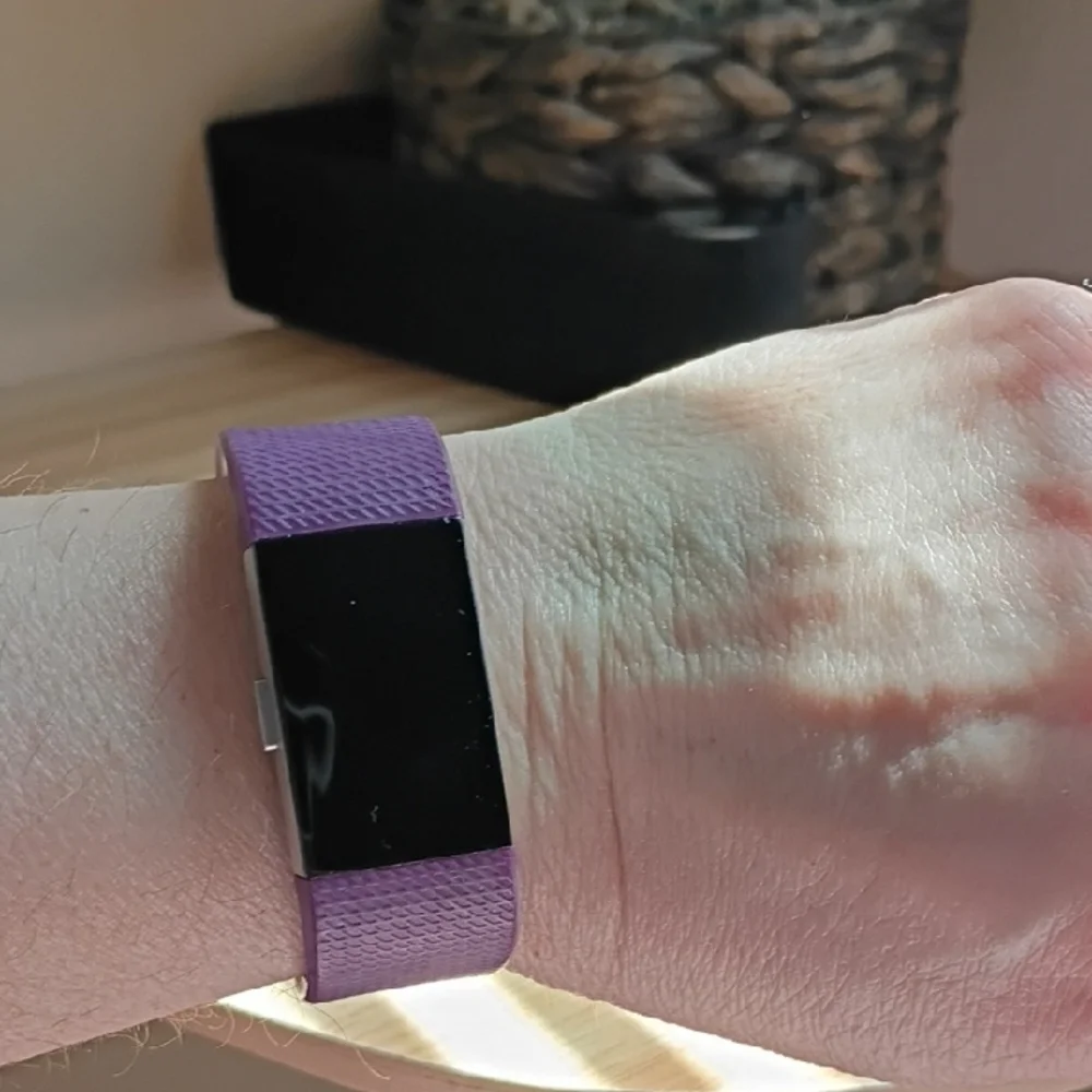 Fitbit Purple Silicone Fitness Tracker with Digital Display